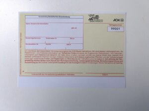 AOK-Einschreibebelege und Patienteninfo