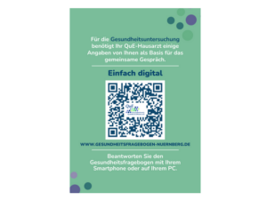 DIN-A5 Aushang mit QR-Code für digitale Gesundheitsuntersuchung