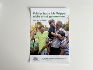 Flyer "Früher habe ich Grippe nicht ernst genommen"
