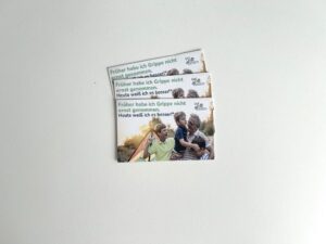 Visitenkarte "Früher habe ich Grippe nicht ernst genommen"